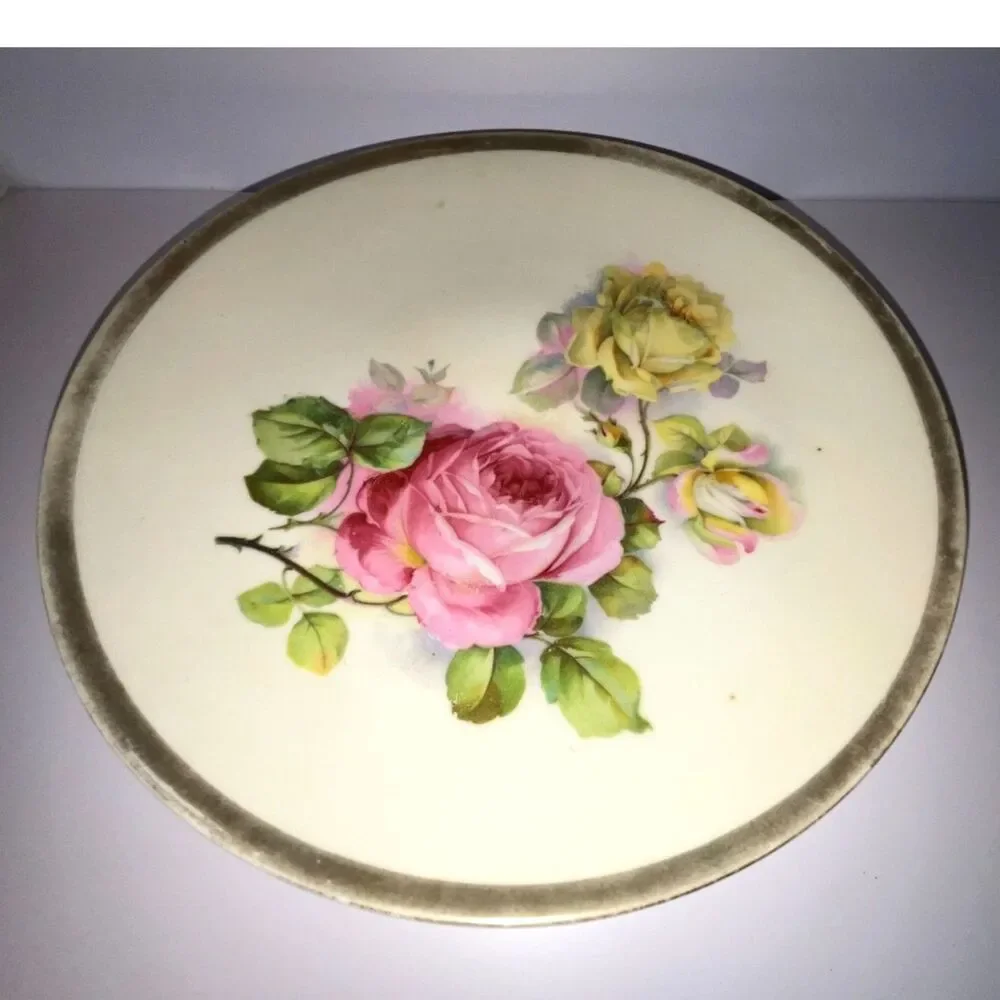 Beautiful Shabby Chic plate; gorgeous roses J S V Germany